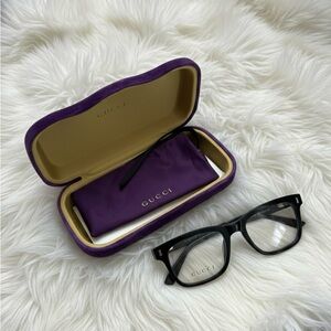 Gucci Black Glasses with Purple Case